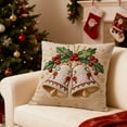 thumbnail image 4 of Cinvoph 18"x18" Embroidered Christmas Throw Pillow Covers Linen Festive Xmas New Year Decorative Pillow Cases for Couch Sofa Bed Chair Living Room Party, Winter Home Decoration, 4 of 6