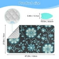 thumbnail image 2 of Blue Flowers on Black Background Ironing Mat Blanket for Table Top Travel Portable Ironing Board Pad 47.2x27.6 Inch, 2 of 6