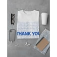 thumbnail image 3 of Plastic Bag Thank You In Blue Men T-Shirt, Male Medium, 3 of 4