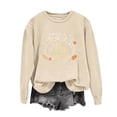 thumbnail image 5 of Gunia Plus Size Pumpkin Halloween Sweatshirt For Women Cat Graphic Sweatshirt Round Neck Long Sleeve Pullover Tops Casual Fall Fashion Trendy Clothes Beige S-3Xl, 5 of 6