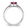 thumbnail image 2 of Auriga Fine Jewelry 14K White Gold Ruby and Diamond Floral Ring for Women Size 7, 2 of 6