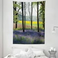thumbnail image 1 of Woodland Tapestry, Bluebells in Wepham Woods Wildflower Spring Rural Environment Photo Print, Wall Hanging for Bedroom Living Room Dorm Decor, 60W X 80L Inches, Purple Yellow Green, by Ambesonne, 1 of 2