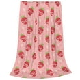thumbnail image 2 of Zufioo Strawberries Fleece Blanket Queen Size,Plush Bed Blanket,Ultra Soft Throw Blanket,Plush Fuzzy Cozy Blanket Perfect for Bed,Couch-50"x40", 2 of 7