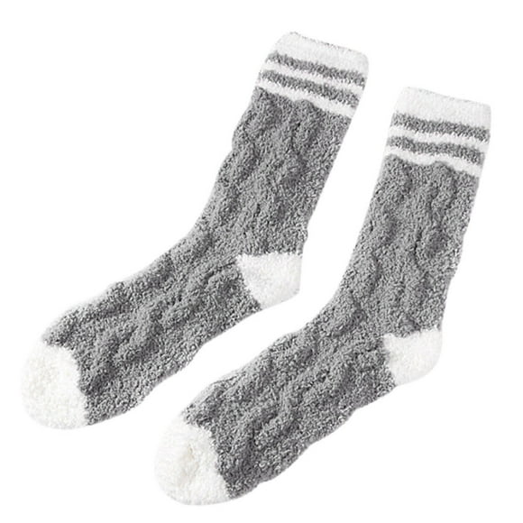 Chaussettes d'Hiver Duveteuses pour Femmes Chaussettes Pantoufles Chaudes Chaussettes Douces et Duveteuses pour Dormir Chaussettes Pantoufles Élastiques Duveteuses