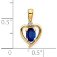 thumbnail image 4 of 14K Yellow Gold Sapphire And Diamond Heart Pendant (17 X 10) Made In India xbs508, 4 of 6