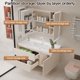 thumbnail image 3 of Tocador de baño moderno, mueble con espejo de moda, lavabo integrado de aluminio espacial, gabinetes de tocador de baño con muebles de lavabo, 3 of 4