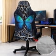 thumbnail image 3 of TSOVTHRID Blue Butterfly Leopard Print Office Chair Covers Stretch Gaming Chair Cover Scratch Proof Furniture Protector Breathable Reclining Gamer Armchair Slipcovers for Dormitories, 3 of 7