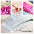 thumbnail image 3 of Brocade Jewelry Drawstring Bag Cute Mini Brocade Portable Leakproof Flower Pattern Storage Pouch Pocket Gift Wrapping Accessories Light Purple, 3 of 9