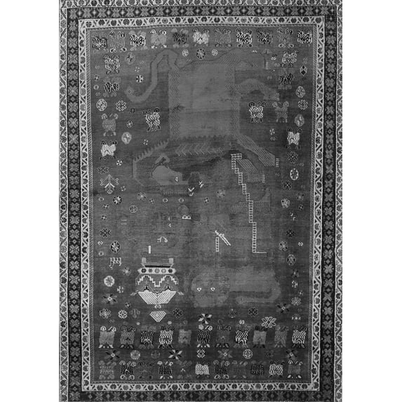 Ahgly Company Indoor Rectangle Animal Gray Traditional Area Rugs, 5' x 8'