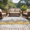 thumbnail image 4 of Round Area Rug 7 Ft, Yellow Grey Abstract Washable Non-Slip Circle Carpet for Living Room/Bedroom, Gradient Geometric Graffiti Modern Art Low-Profile Large Runner Mat Collection Rugs for Indoor, 4 of 8
