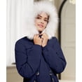 thumbnail image 6 of Winter Coats for Women Warm Fleece Long Back Jacket Thicken Parka with Hood Navy Blue XL, 6 of 7