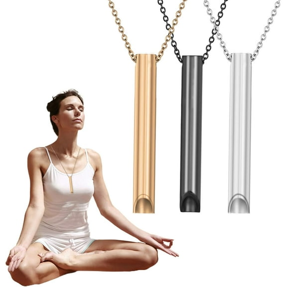 3PCS Mindfulness Necklace, Anxiety Relief Necklaces, Portable Deep Breathing for Men Women Meditation