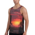 thumbnail image 2 of Lsque Sunset Western Desert Cowboy Pattern Mens Tank Tops Muscle Athletic Quick Dry Sleeveless Workout Fitness T Shirts Beach Tank Top, Loose-fit Sleeveless Shirt for Men-4X-Large, 2 of 7