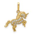 thumbnail image 1 of Quality Gold YC1432 14K Yellow Gold Rearing Unicorn CZ Pendant, 1 of 1