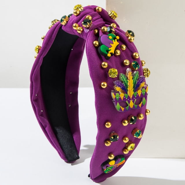 Bandeau de Carnaval pour Femmes Bandeau Cowboy Perlé Accessoires pour Cheveux Hauts