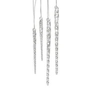 Kurt Adler 3.5-Inch-5.5-Inch Clear Glass Icicle Christmas Ornament Set of 24