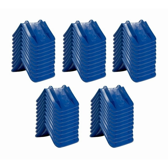 (50 Pack) V Edge Protectors Flatbed, 8" x 12", Blue | Vee Shaped Plastics Corner Protectors for Cargo Loads | Tie Down Strap Guard for Winch, Ratchet Straps on Flatbed Truck Trailers