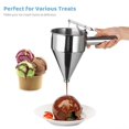 thumbnail image 4 of Dispensador de masa para panqueques, dispensador de tartas de embudo de acero inoxidable de 40 oz, dispensador de masa para cupcakes con soporte de 4 boquillas de calibre, dispensador de masa para pan, 4 of 8