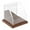 Hardwood Base (Mirrored), variant on Plymor Clear Acrylic Slanted Front Display Case with Hardwood Base (Mirror Back), 4" x 4" x 4"