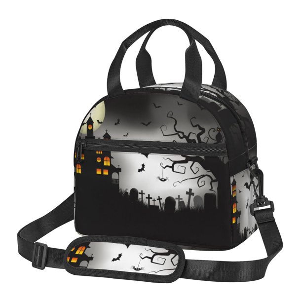 Balery Happy Halloween 1 Bolsa de Almuerzo Impresa, Caja de Almuerzo Reutilizable, Bolsa Térmica Aislada para Almuerzo, Bolsa Antiderrames