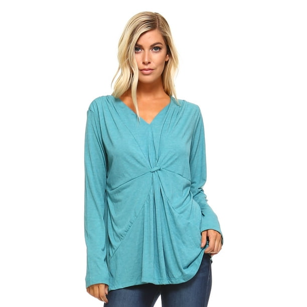 gathered v neck