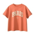 thumbnail image 2 of Summer Toddler Boys Girls Short Sleeve City Letter Prints T Shirt Tops Clothes Kids Loose Fit Basic Tees, 2 of 3