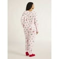 thumbnail image 3 of Joyspun Women's Velour Waffle Henley Sleep Top, Jogger Pants and Socks Pajama Set, 3-Piece, Sizes XS-3X, 3 of 6