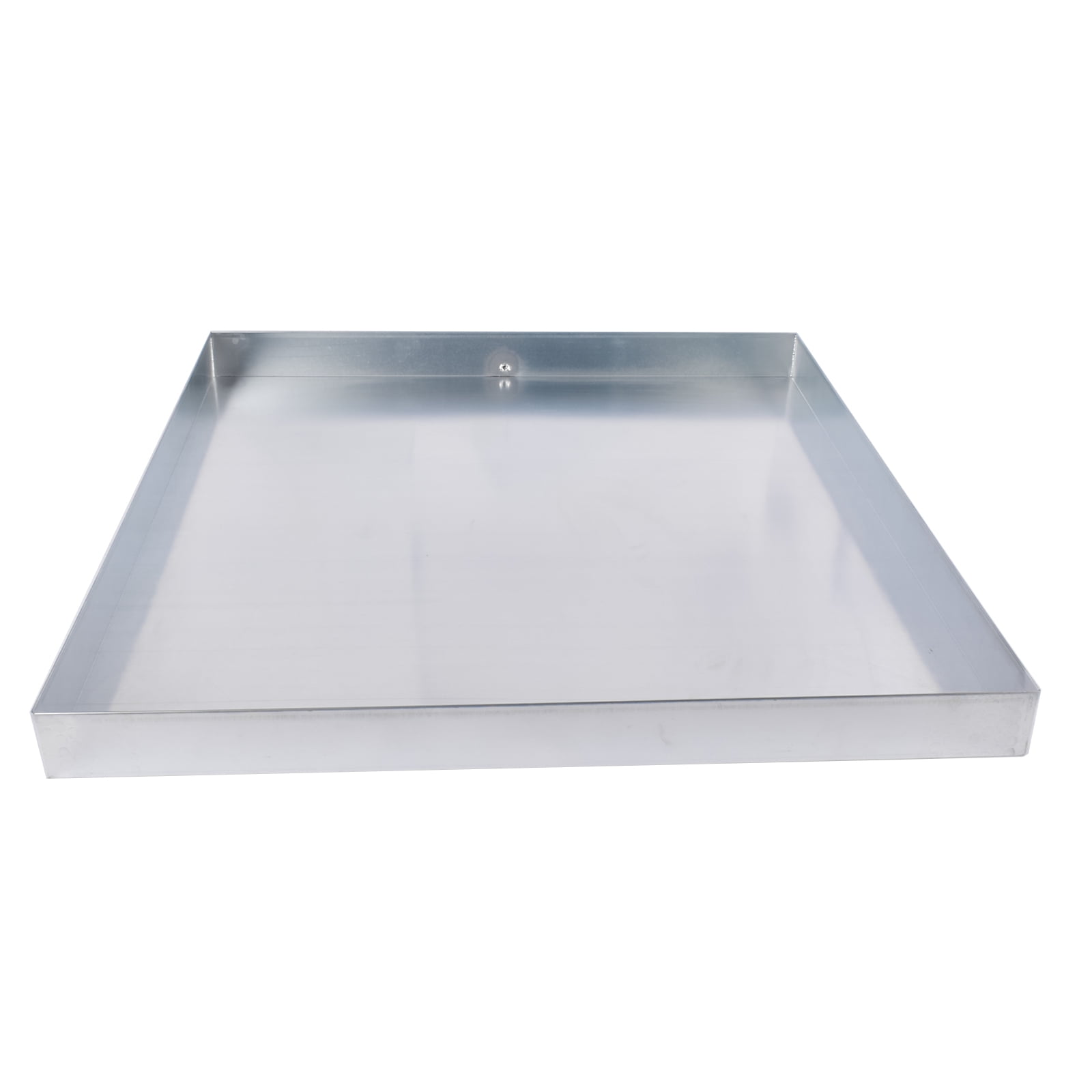 GELUOXI 32 x 30 x 2.5 Inch Washing Machine Pan Galvanized Steel Washing Machine Drain Pan Heavy Duty Compact Washer Drip Tray with Drain Hole & Hose Adapter