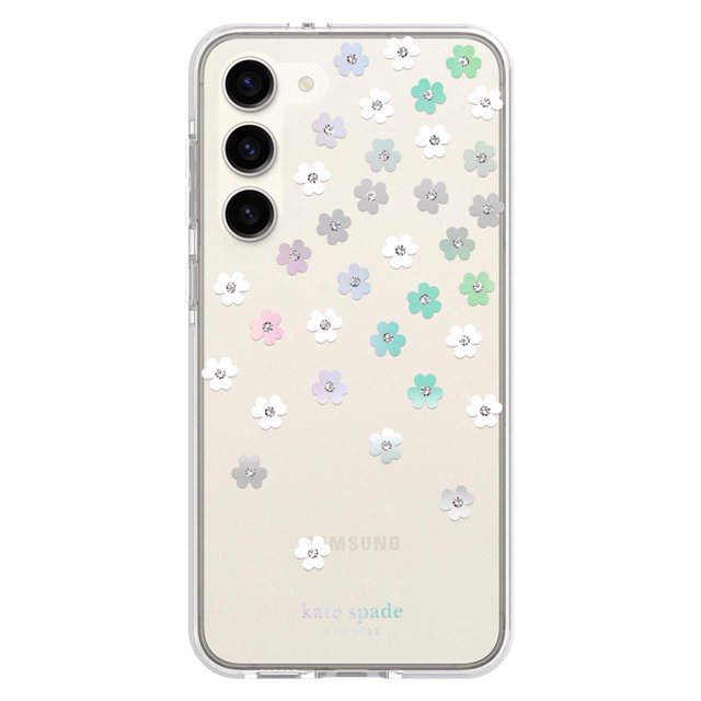 Kate Spade Defensive Hardshell Case Scattered Flowers/Iridescent for Samsung Galaxy S23+