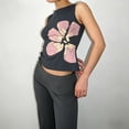thumbnail image 2 of Tank Tops for Women Y2K Floral Graphic Tank Tops Sleeveless Crew Neck Tank Tops (Grey 6), 2 of 4