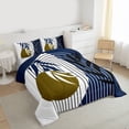 thumbnail image 3 of Homewish Botanical Plants Leaves Bedding Comforter Set 2pcs for Female Men Women,Retro Vintage Aesthetic Twin Comforter Sets Microfiber,Mid Century Stripes Breathable Bedding Set, 3 of 8