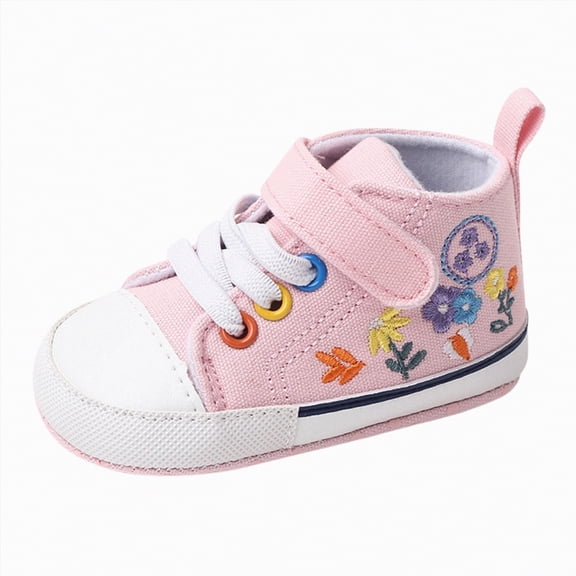 Yindaity Baby Walking Shoes Leather Baby Shoes Boys Girls First Walking Shoes Infant Sneakers Crib Shoes Breathable Lightweight Slip On Shoes(Red,Size6)