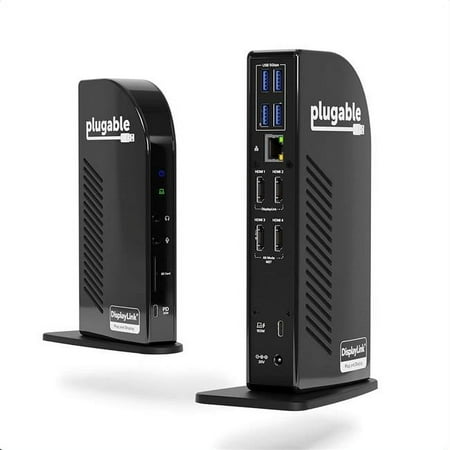 UPC: 0819927012627 | Plugable 14-in-1 USB C Docking Station with 4x HDMI  Quad Dock with 100W Charging  4x HDMI Displays  Compatible with Windows  Thunderbolt  USB-C (4x USB  1x USB-C  Ethernet  SD Card  Audio)