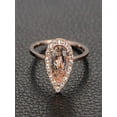 thumbnail image 2 of Limited Time Sale: 1.25 Carat Peach Pink Morganite (pear cut Morganite) and Diamond Engagement Ring in 10k Rose Gold, 2 of 2