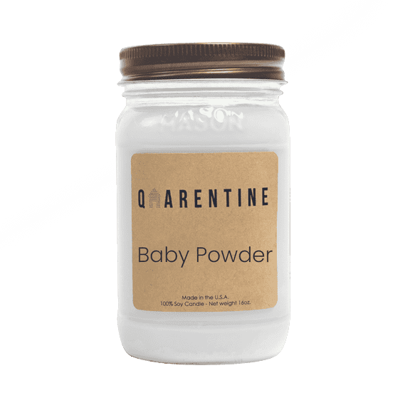 Natural Organic Baby Powder Soy Wax Candle 16oz, Soft Floral & Fresh Scent, Aromatherapy & Massage Oil - Quarentine Essentials by Carla Miles