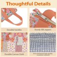 thumbnail image 4 of Pioneer Flower Floral Print Pattern Insulated Lunch Bag for Women & Adults,Large Portable Soft Cooler Lunch Bag,Thermal Food Storage Tote with Pearl Cotton,8.66L,8.75x5.75x9.5 Inch, 4 of 6