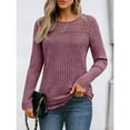 thumbnail image 2 of SWSMCLT Women's Long Sleeve T Shirt Spring Vacation Stretch Casual Home Fall Date Night Tee Loose Top Soft Purple X-Large, 2 of 4