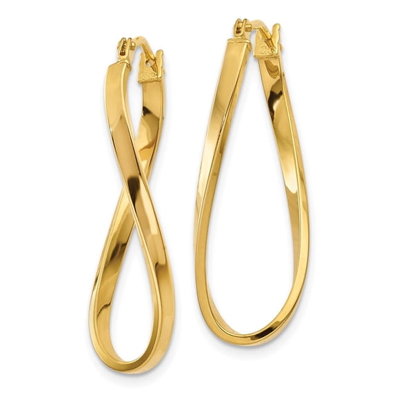 DewberryDiamonds 14k Solid Yellow Gold Small Twisted Earrings (Weight : 1.45g, Length : 9mm, Width : 2mm)