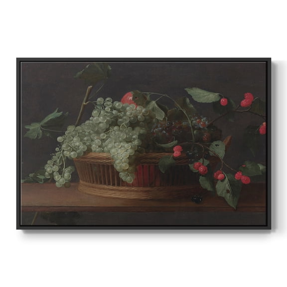 Vintage Botanical Print-LXXXIX By Wexford Home Framed in Black Wood Gallery Wrapped Canvas 17 in. x 25 in.