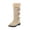 Beige, variant on Fesfesfes Western Boots Women Splicing Retro Low Heel Round Boots Shoes US:9(42)