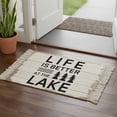 thumbnail image 2 of Area Rug with Tassels 2' x 3', Summer Quotes Lake and Forest Kitchen Runner Rug for Hallway Bedroom Throw Rugs, Farm Wooden Frain Soft Door Mat for Bathroom Entrance Living Room, 2 of 9