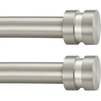 2 Pack Single Curtain Rods, 1Inch Diameter Telescoping Drapery Window Curtain Rod 48-84Inch(4-7ft) Rod Length, Matte Nickel