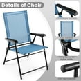 thumbnail image 6 of Gymax Patio Metal Outdoor Cozy and Breathable Folding Chairs, Blue "1 Set of 2", 6 of 7