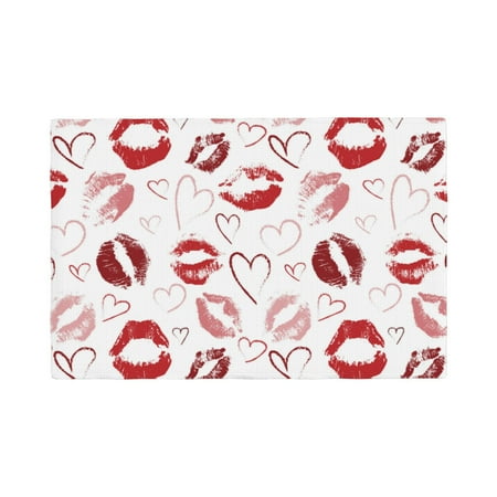 

Placemats Set of 4 Red Lips Heat Resistant Non - Slip Place mats Waterproof table mat for Kitchen Dining-6片装