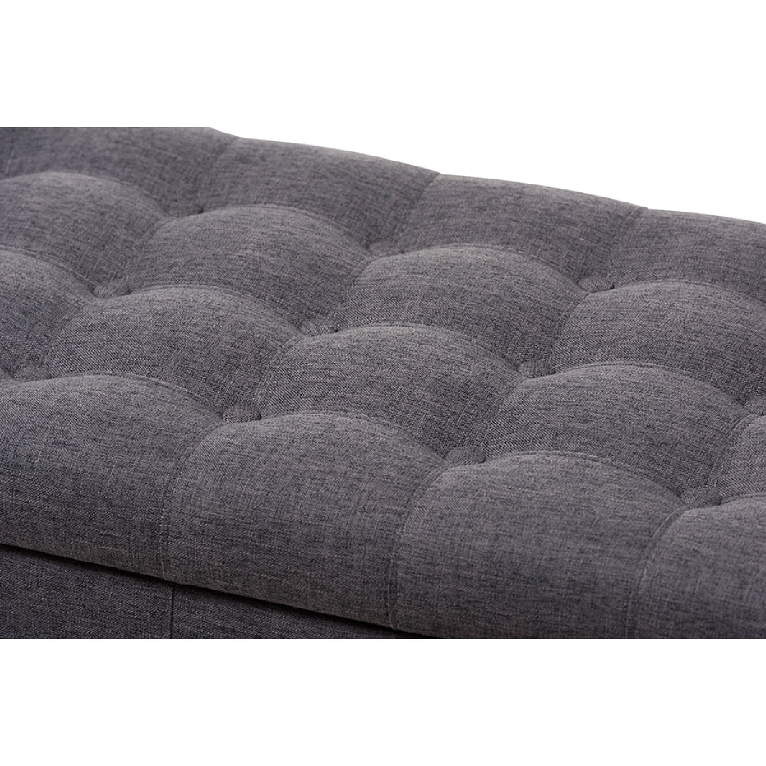 Baxton Studio Kaylee Modern Classic Dark Grey Fabric Upholstered Button-Tufting Storage Ottoman Bench