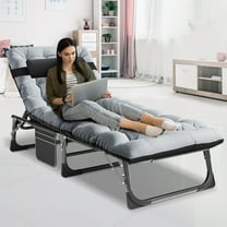 MOPHOTO Adult Camping Cot Adjustable 4-Position Folding Cot, Outdoor Patio Folding Lounge Chair for Sunbathing