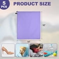 thumbnail image 2 of 5Pcs 210D Polyester Drawstring Bag with Toggle, 14 x 16 Inch Waterproof Travel Storage Foldable Stuff Sack Cinch for Gym Hiking Yoga Clothes Organizer, Light Purple, 2 of 5
