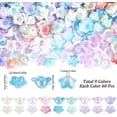 thumbnail image 2 of 540 piezas de tapas de cuentas de flores de 9 colores, cuentas espaciadoras de flores acrílicas, tapas de cuentas sueltas de plástico coloridas con forma de tulipán y lirio floral, 2 of 6
