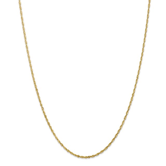 14K Yellow Gold 2.0mm Diamond Cut Extra-Light Rope Chain 16 Inch