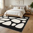 thumbnail image 3 of ODIKA 6'x9' Washable Area Rug Non-Slip, Easy Care, Black White Abstract Pebble Design Elegant Contrast with Shapes and Flow for Family Room, Living Room, Master Bedroom, 3 of 7